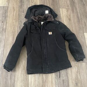 Vintage Carhartt Dark Black Hooded Coat